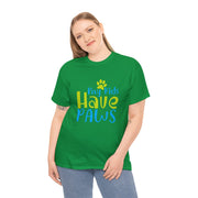 The Best Quality My Kids Have Paws Unisex Cotton Tee - Green