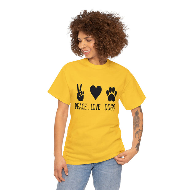 Peace Love Dogs Shirt, Unisex Cotton Shirt