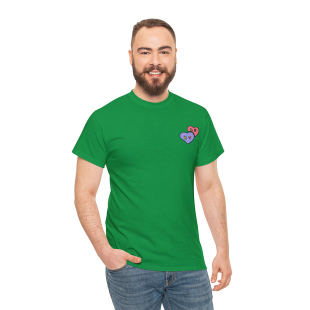 a man with a beard wearing a green t - shirt