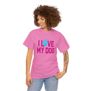 I Love My Dog Unisex Cotton Shirt - Azalea