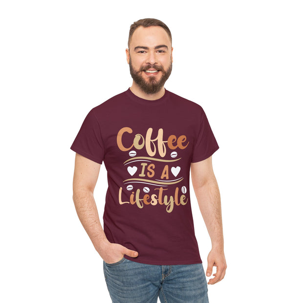 Coffee Is A Lifestyle Unisex Tee - Maroon