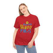 The Best Quality My Kids Have Paws Unisex Cotton Tee - Red