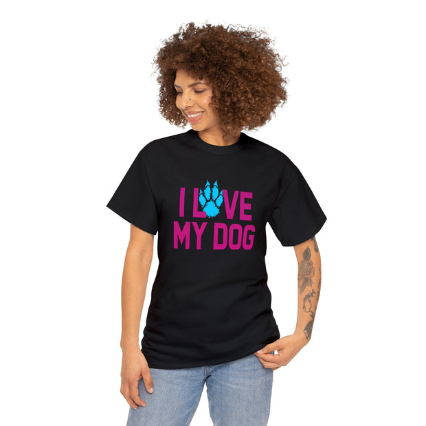 I Love My Dog Unisex Cotton Shirt - Black