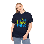 The Best Quality My Kids Have Paws Unisex Cotton Tee - Navy