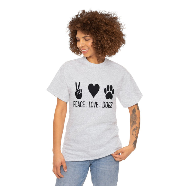 Peace Love Dogs Shirt, Unisex Cotton Shirt