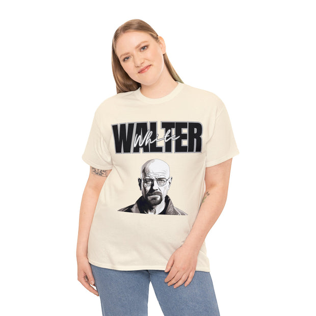 a woman wearing a walter t - shirt