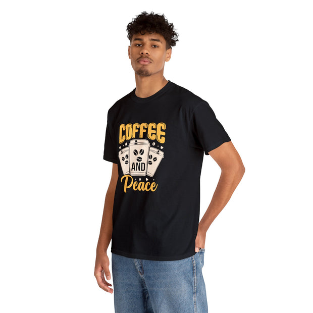 Coffee And Peace Unisex T-Shirt - Black