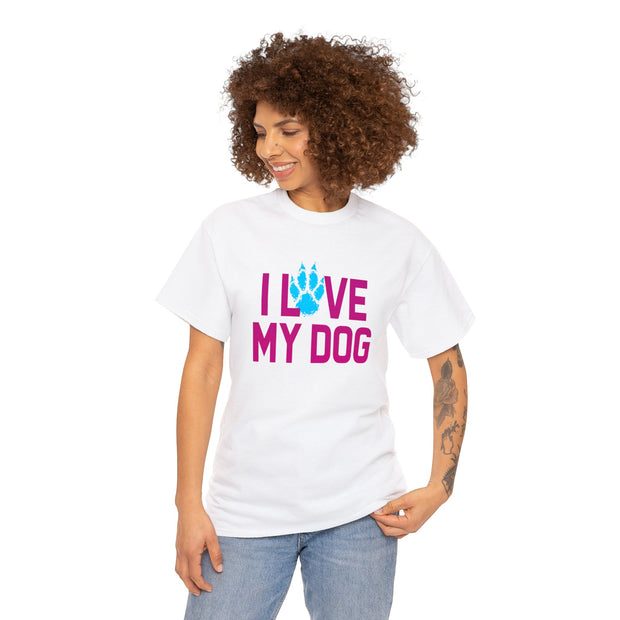 I Love My Dog Unisex Cotton Shirt - White