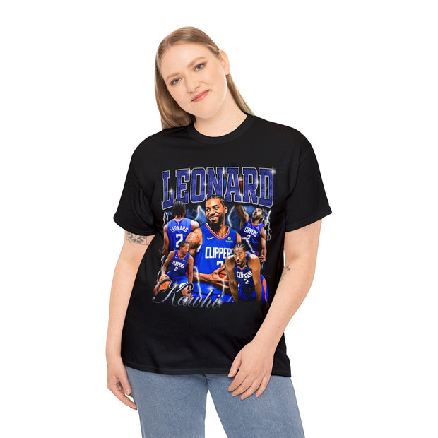 a woman wearing a black t - shirt with a picture of a basketball player