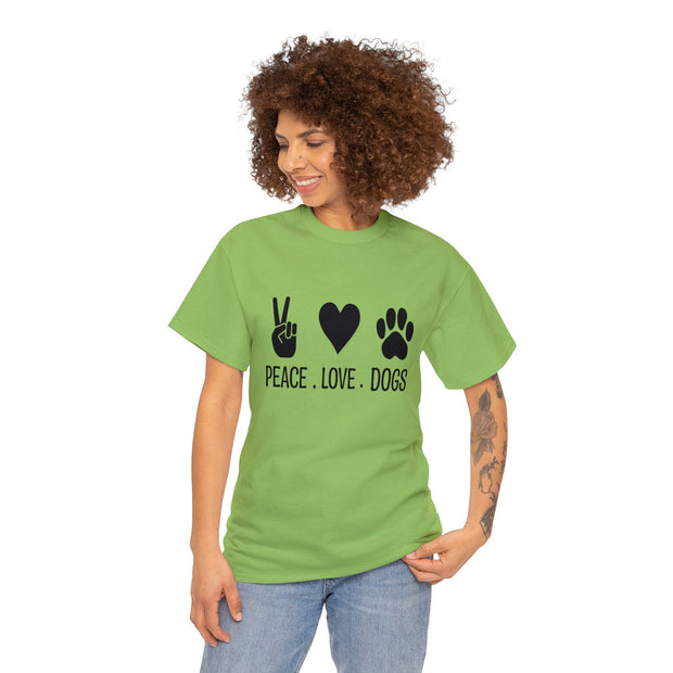 Peace Love Dogs Shirt, Unisex Cotton Shirt