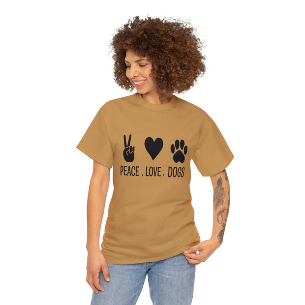 Peace Love Dogs Shirt, Unisex Cotton Shirt