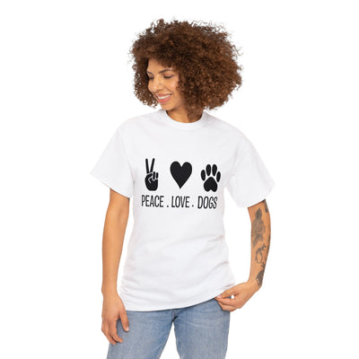 Peace Love Dogs Shirt, Unisex Cotton Shirt