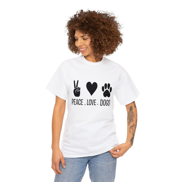 Peace Love Dogs Shirt, Unisex Cotton Shirt