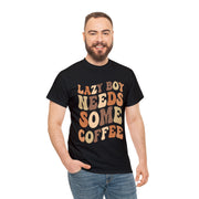 Lazy Boy Needs Some Coffee T-Shirt - Black