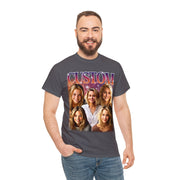 a man wearing a t - shirt with a group of women on it