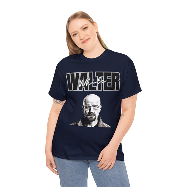 a woman wearing a t - shirt with walter on it