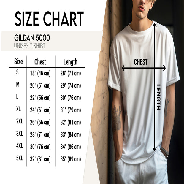 Unisex T-Shirt Size Chart